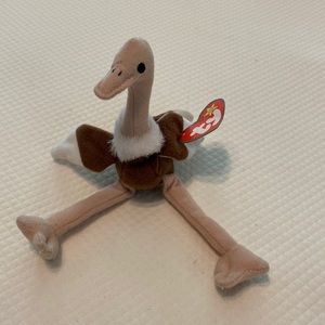 Ty Teenie Beanie Baby Tan Brown Stretchy the Ostrich w/Tag McDonald’s Happy Meal